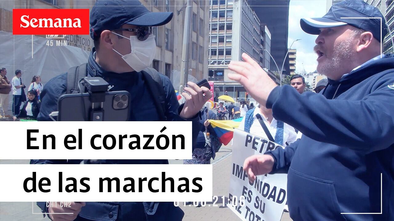 Juan Diego Alvira, testigo de las cruces entre manifestantes en Bogotá el 26 de septiembre