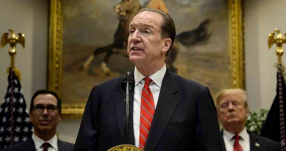 David Malpass, presidente del Banco Mundial, alertó que la pobreza extrema mundial aumentará fuertemente por la pandemia.