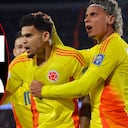 Logo del Mundial 2026 / Luis Díaz y Richard Ríos.