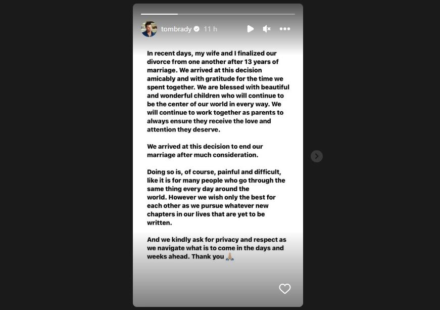 Tom Brady y Gisele Bündchen anuncian su divorcio