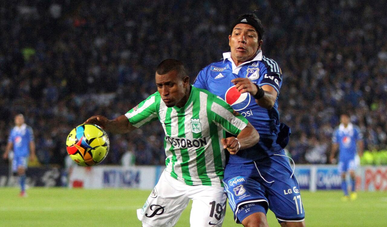 Dayro Moreno vistió las camisetas de Millonarios y Nacional, respectivamente.