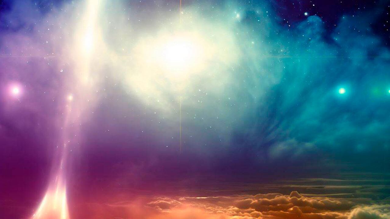 Ilustración del espacio exterior visto desde la Tierra