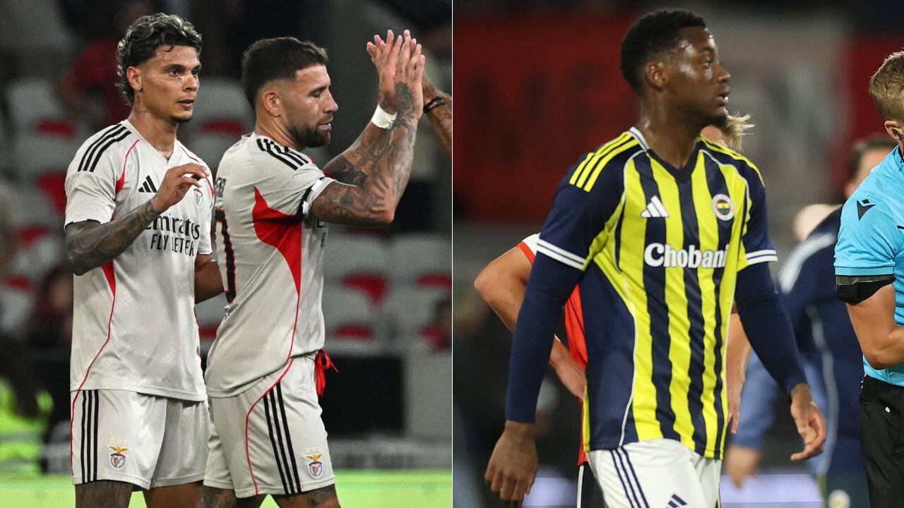 Richard Ríos y Jhon Jader Durán debutando en Champions League