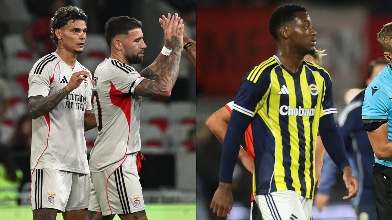 Richard Ríos y Jhon Jader Durán debutando en Champions League