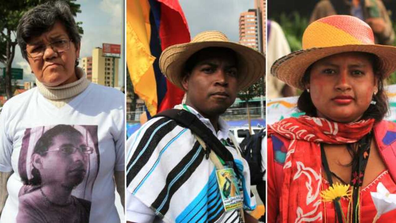 Víctimas e indígenas salieron a las calles a pedir que se respeten los acuerdos. Foto: Álvaro Tavera.