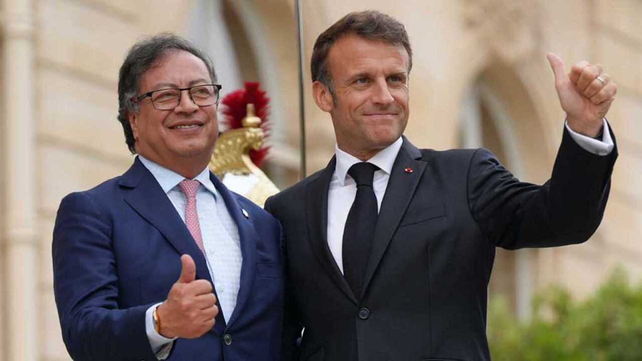 Presidente Gustavo Petro y el mandatario de Francia Emmanuel Macron