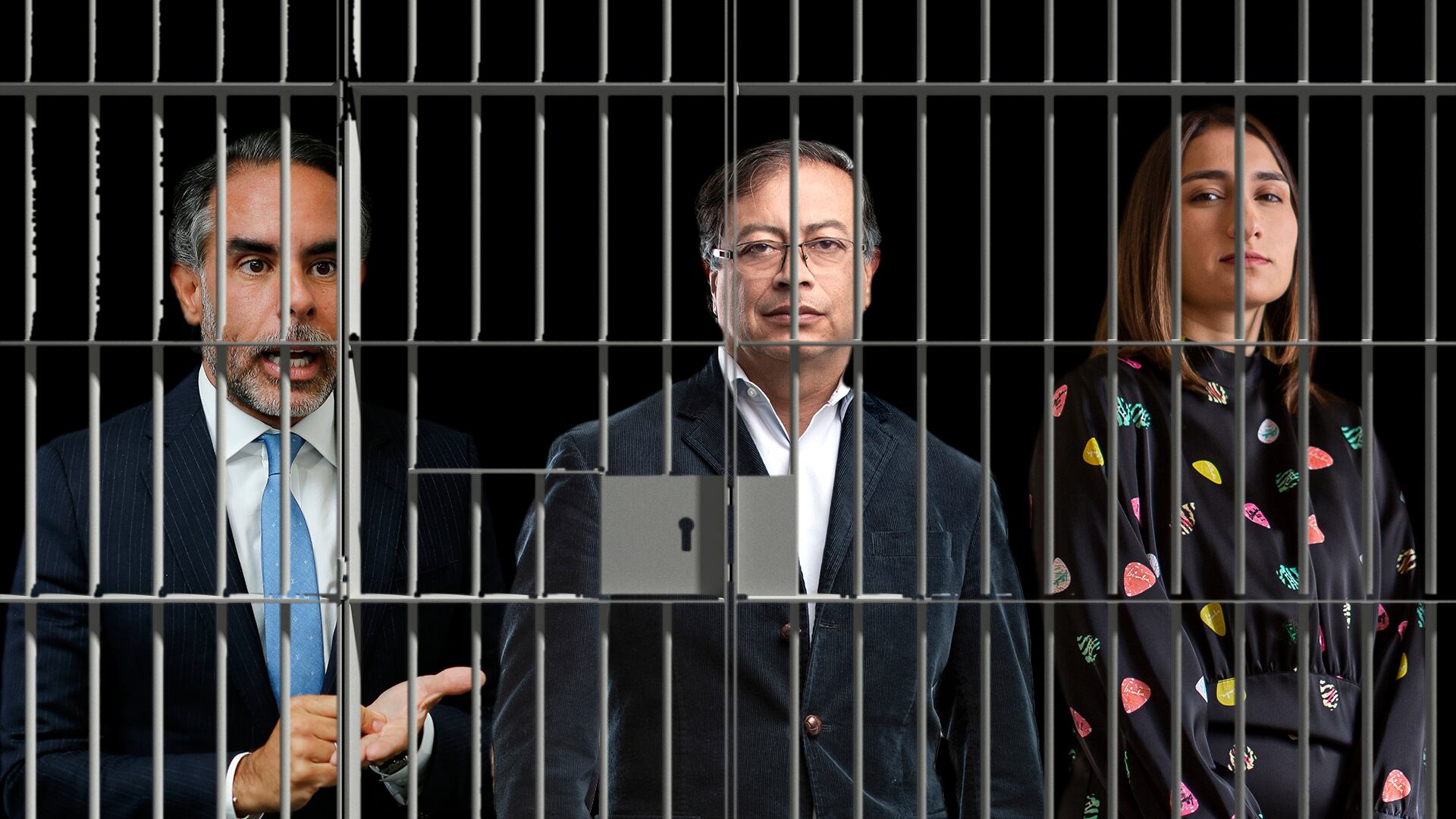 Benedetti – Petro – Sarabia (detrás de unos barrotes de cárcel)