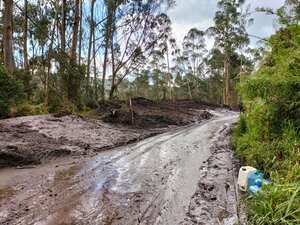 El sitio donde fueron arrastrados dos vigilantes en La Calera.