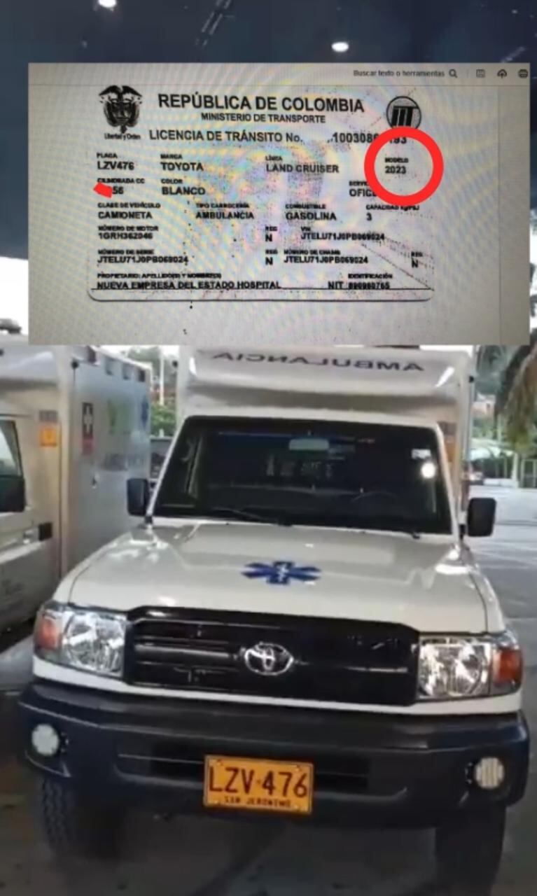 Ambulancia del municipio de Jericó