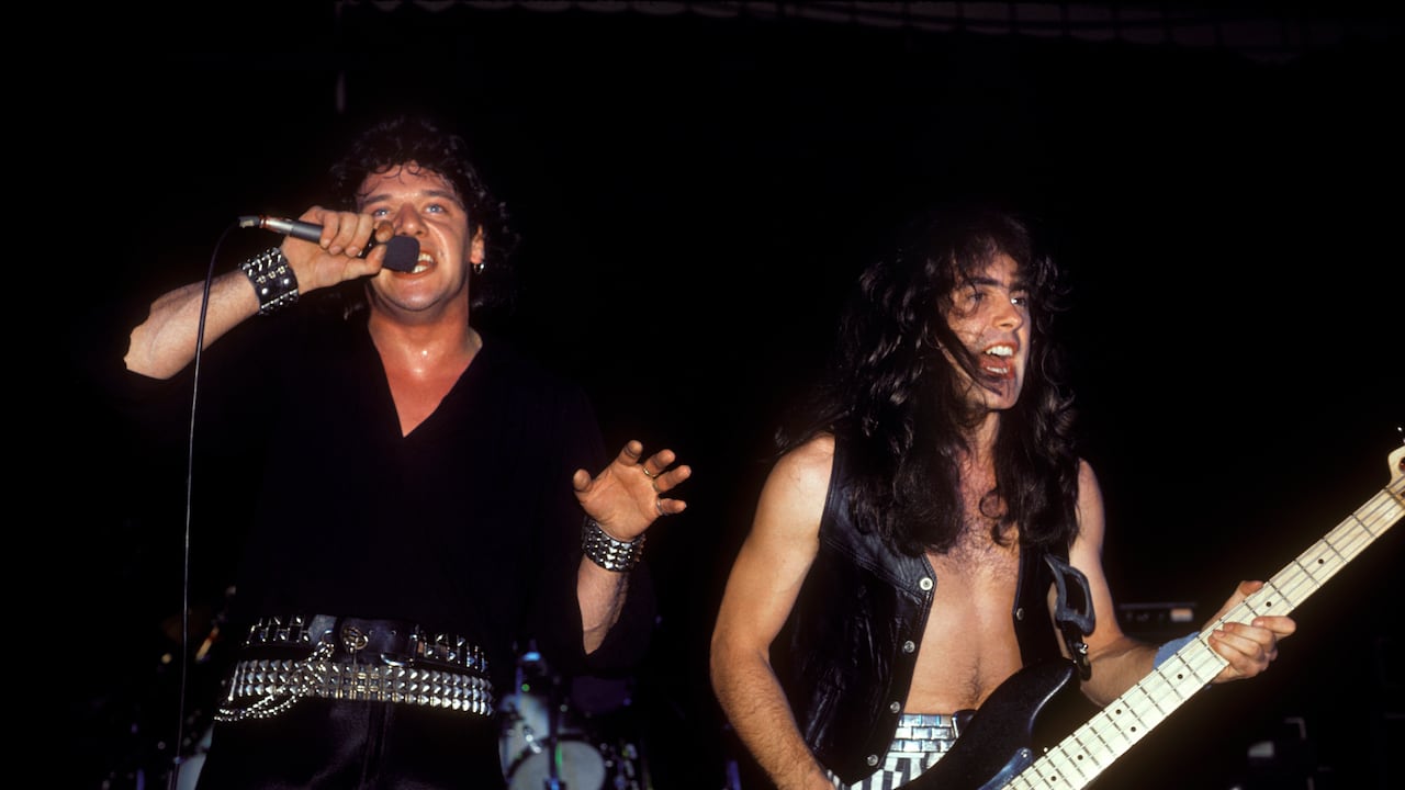 Paul Di'Anno y Steve Harris en la última gira que compartirían juntos en Iron Maiden, el 'Killers World Tour'.
