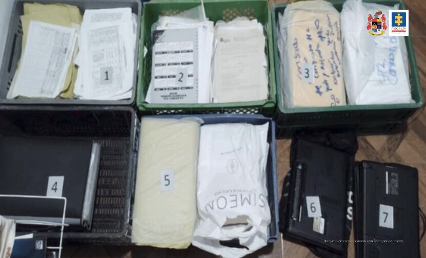 Material probatorio recogido por el CTI de la Fiscalía.