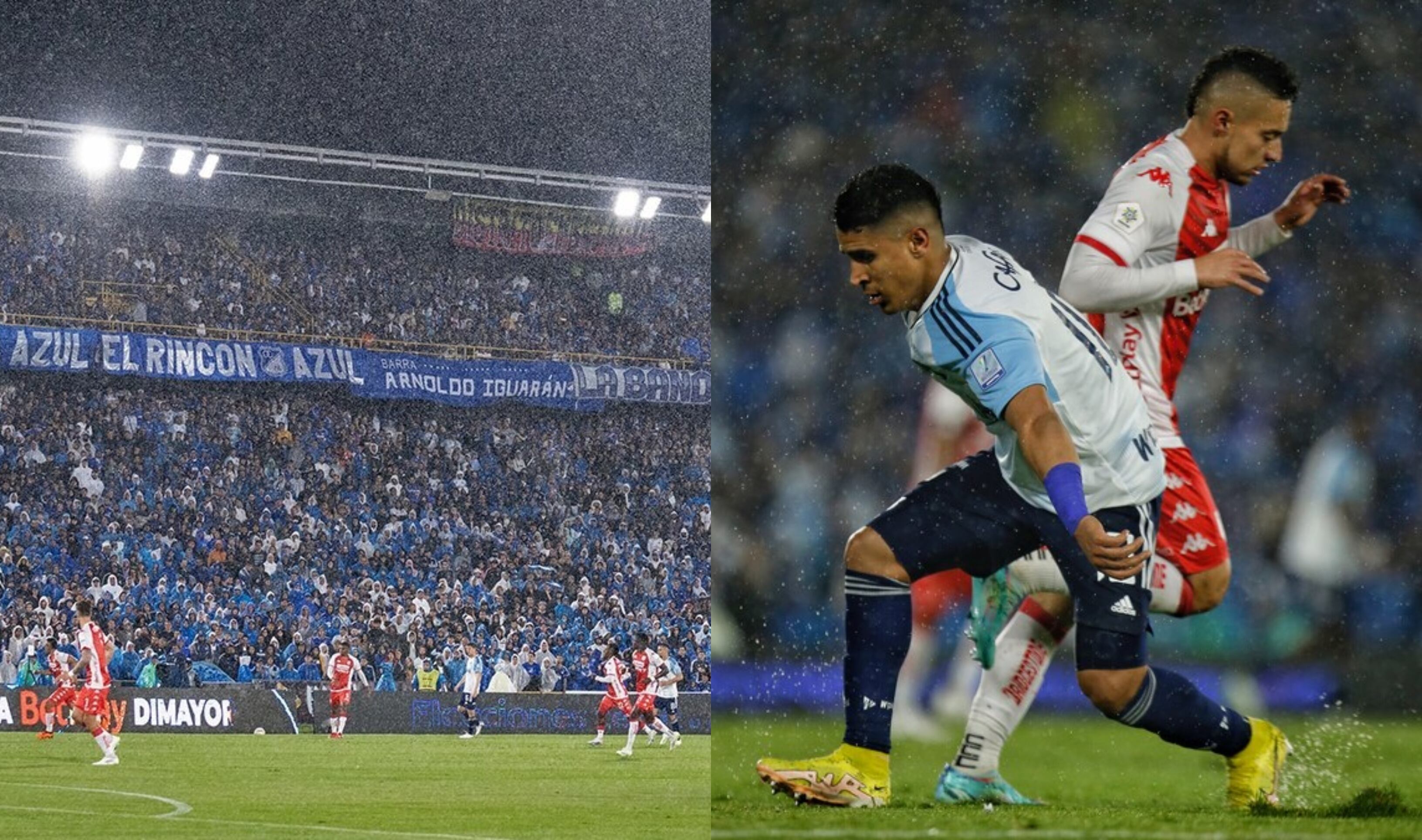 El Campín se pintó de azul para el clásico bogotano.