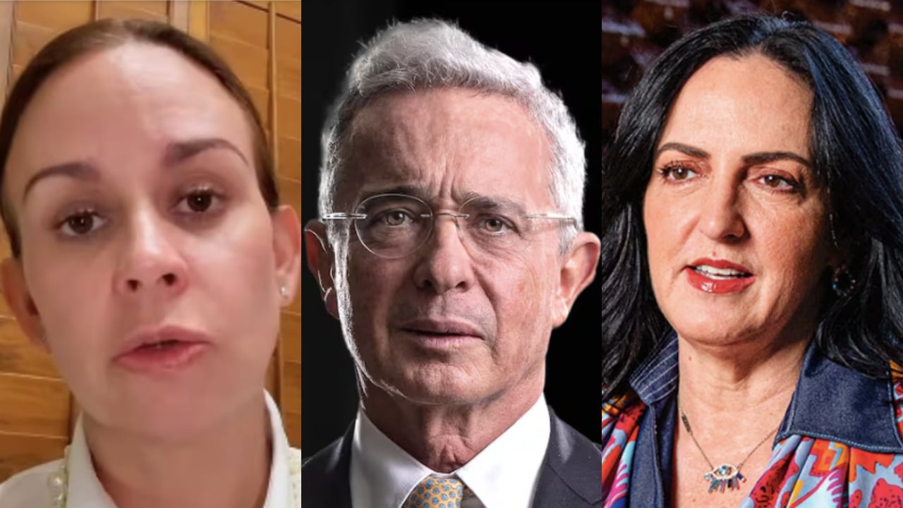 De izquierda a derecha: María Claudia Tarazona, Álvaro Uribe y María Fernanda Cabal.