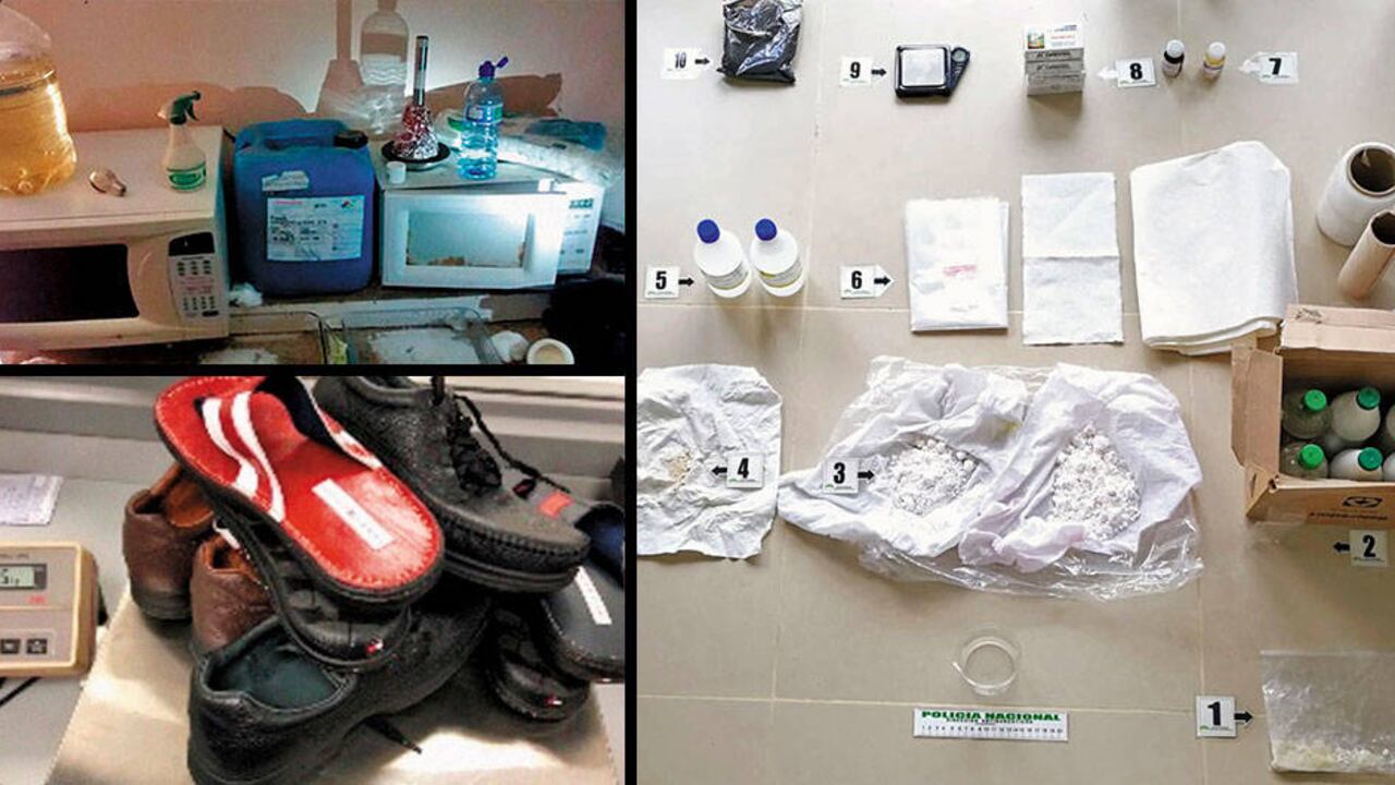 Este laboratorio casero en Medellín producía una poderosa sustancia sintética. Los narcos camuflaban la droga en los zapatos de turistas, que no sabían que iban cargados.