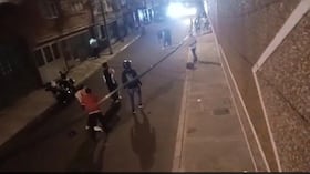 Violenta riña en Engativá; policías intervinieron para controlar la situación.