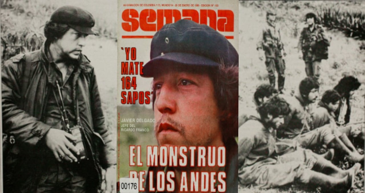 José Fedor Rey (izquierda) fue el fundador del comando Ricardo Franco. Su rostro fue utilizado en 1986 para personificar la barbarie cometida en el Norte del Cauca. En la otra fotografía se le ve con Hernando Pizarro y los subalternos a quienes acusaron de ser infiltrados.