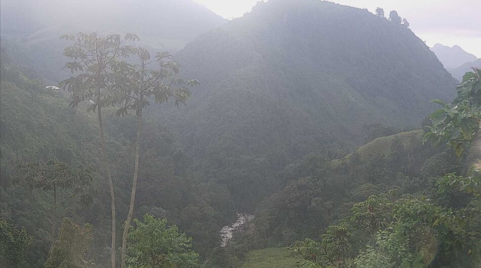 Panorámica de nacimiento de agua en el volcán Nevado del Ruiz.