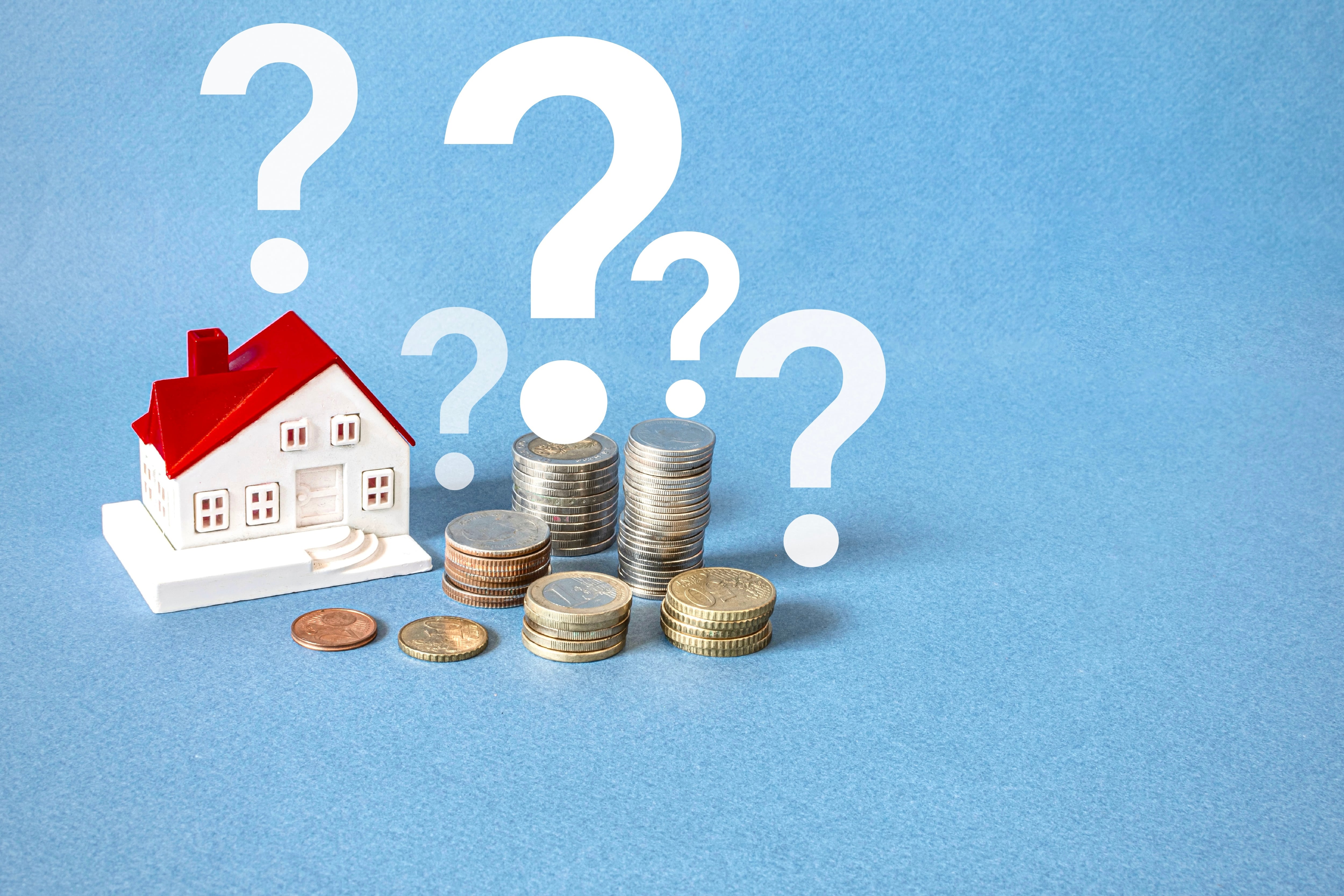 House Model with Question marks, Home problems, house building problems, Problems with buying a house and selling a house, Financial problems in buying a house, Concept,  Problems after selling a house