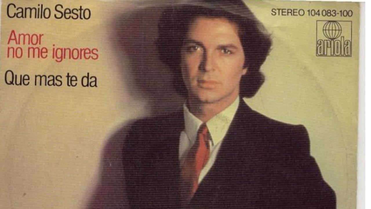 Carátula de uno de los discos del cantante español, Camilo Sesto.