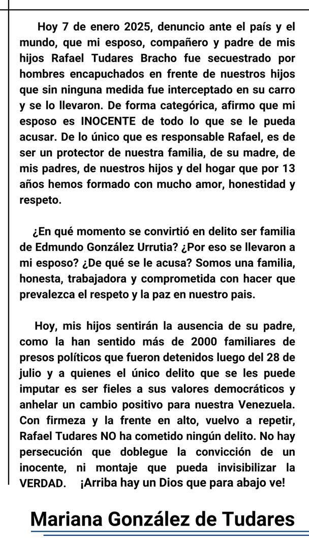En un emotivo mensaje, Mariana González expresó su preocupación y dolor por esta situación.