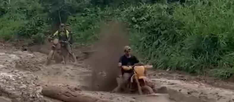 Momentos de la competencia de rally en esta zona.