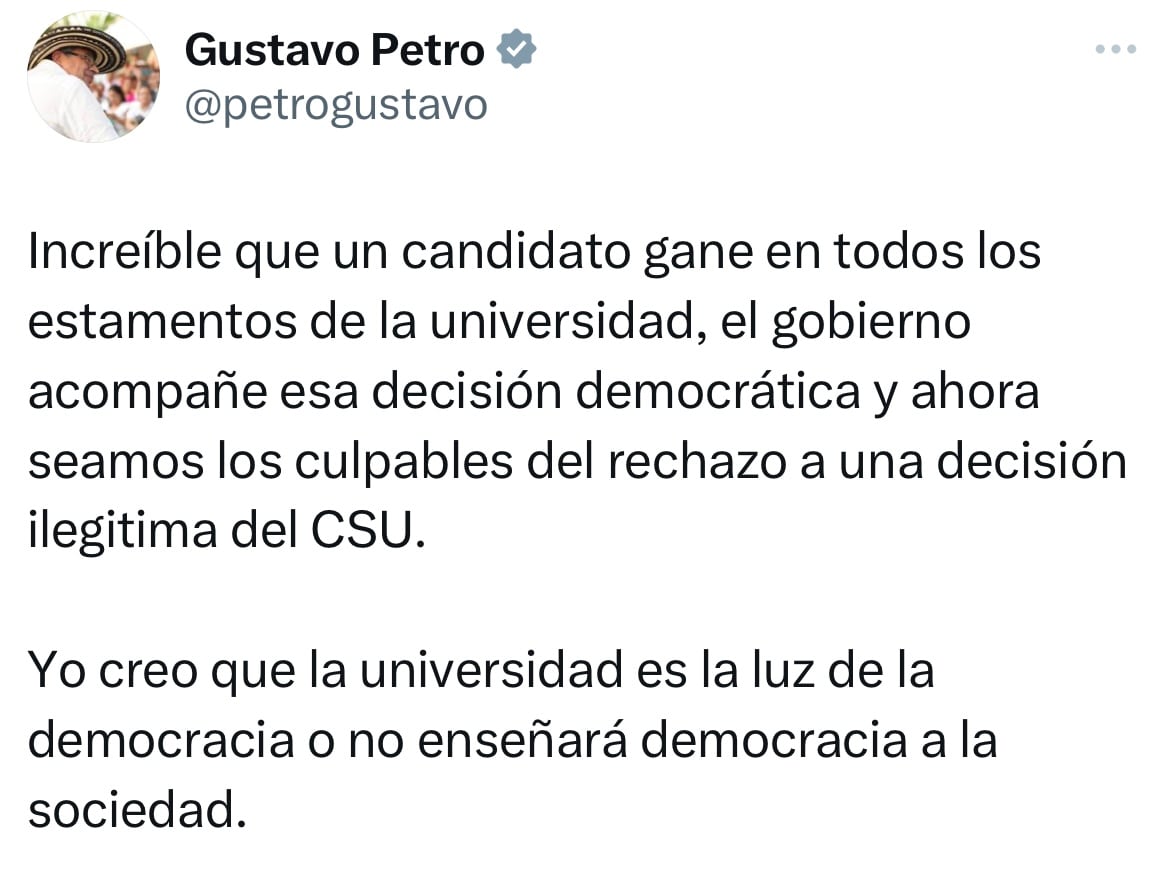 Mensaje presidente Gustavo Petro