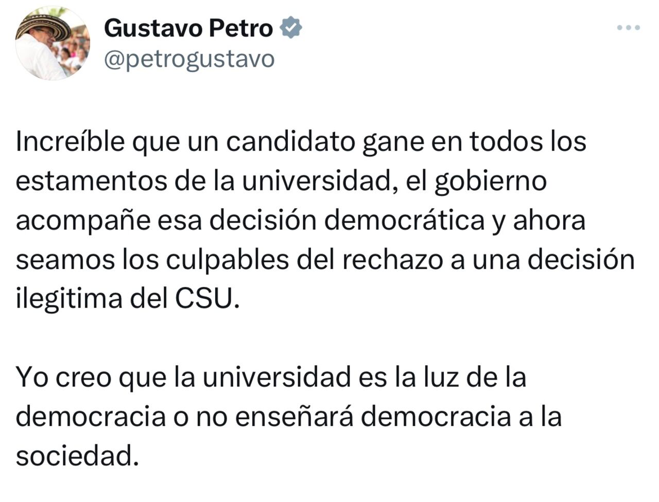 Mensaje presidente Gustavo Petro