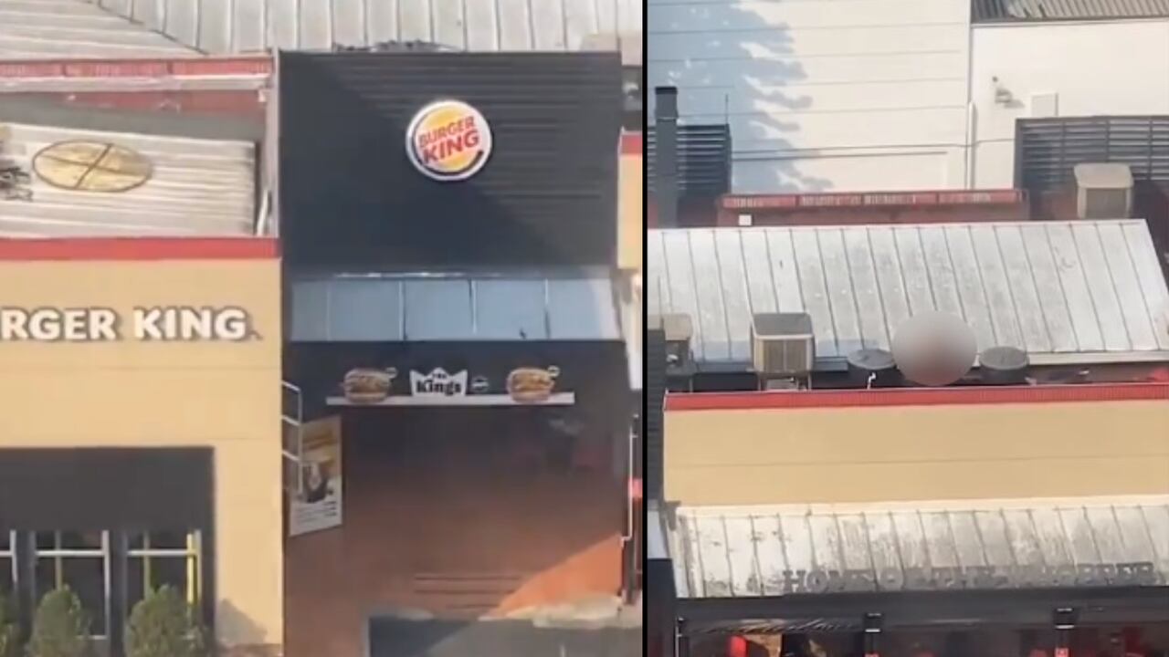 El sujeto se bañó con agua de uno de los tanques de un local de Burger King en Envigado, Antioquia.