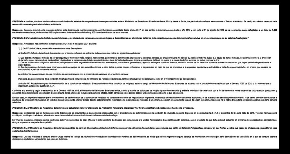 La Cancillería le dijo a SEMANA que el asilo se concede según el estudio del caso de cada individuo que solicita protección internacional. 