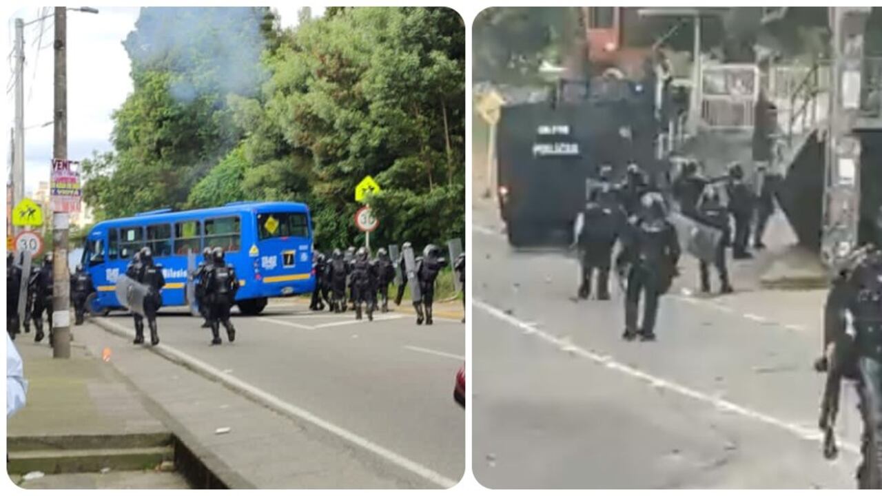 Los encapuchados retuvieron un bus del SITP y lo atravesaron en la Avenida Circunvalar. La Policía intervino y se presentan enfrentamientos.