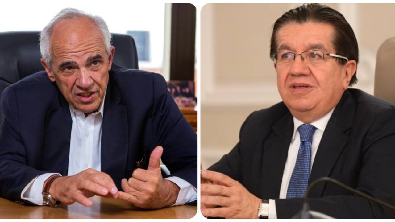 El expresidente Ernesto Samper y el ministro de Salud, Fernando Ruiz.