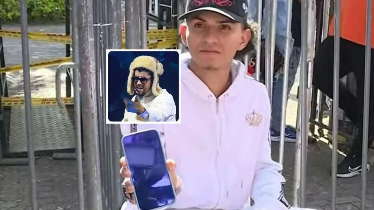 El joven que hacía un favor en la fila de Bad Bunny y terminó con boleta VIP de regalo.