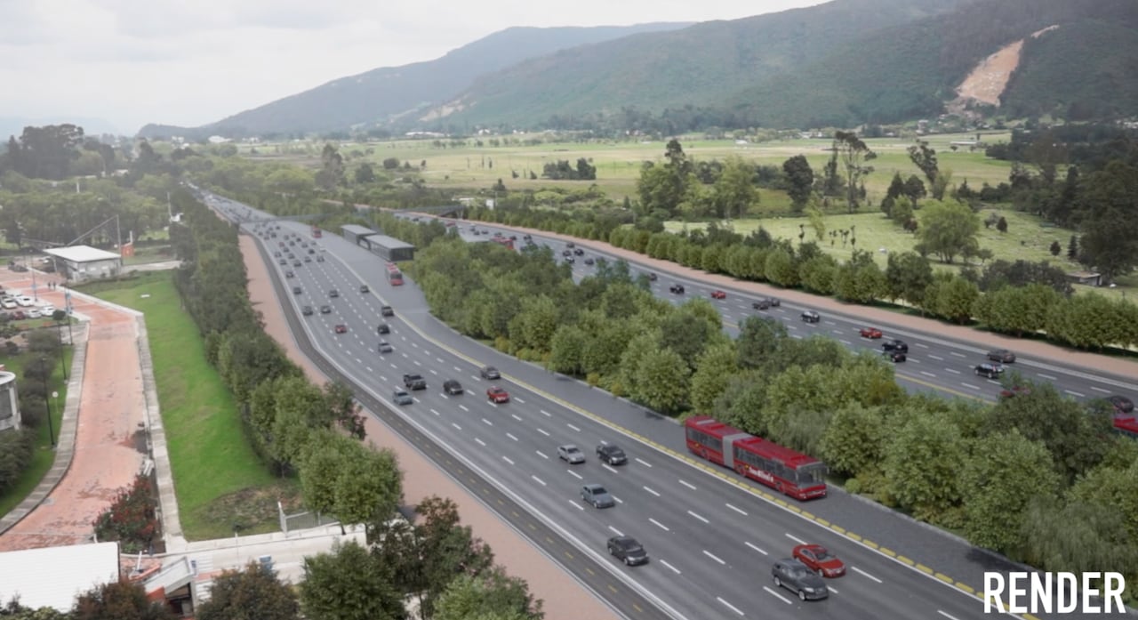 Render de la ampliación de la Autopista Norte.