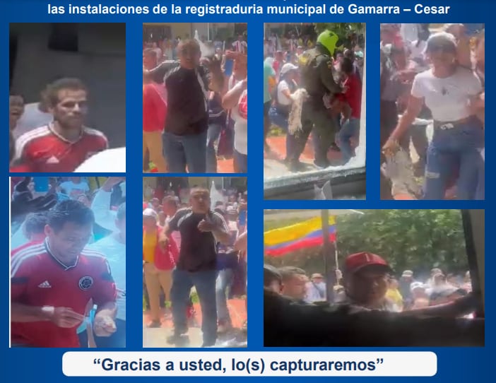 Este es el cartel de los presuntos responsables del incendio de la Registraduría de la Gamarra.