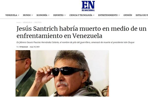 Muerte de Jesús Santrich por El Nacional