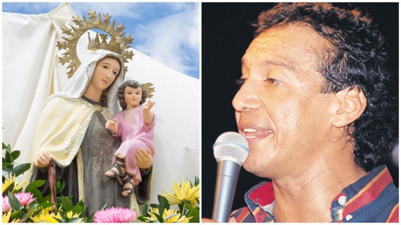 La Virgen del Carmen y Diomedes Díaz.