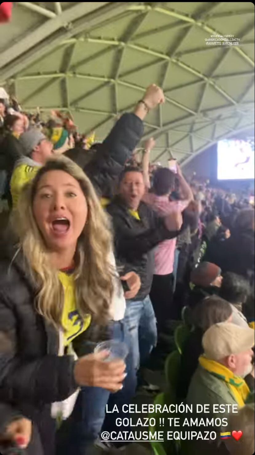 La exreina se gozó la victoria del equipo colombiano en Australia.