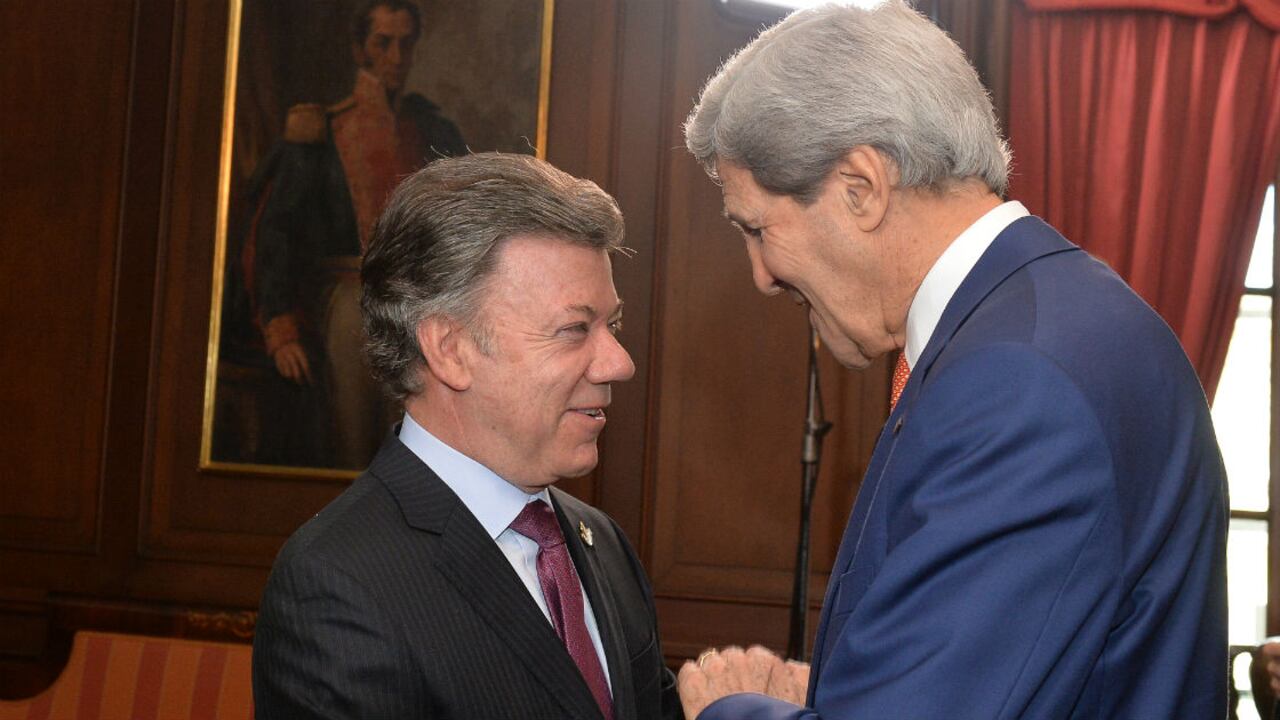 El presidente Juan Manuel Santos se reunió con el secretario de Estado de EE. UU., John Kerry.