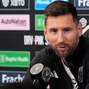 Lionel Messi en rueda de prensa.