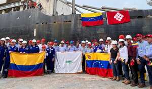 Así fue recibido el buque con 8 mil toneladas de urea provenientes de Venezuela