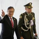 Colombia's President Gustavo Petro gives a thumbs up upon arrival for the South American Summit at Itamaraty palace in Brasilia, Brazil, Tuesday, May 30, 2023. South America's leaders are gathering as part of President Luiz Inácio Lula da Silva's attempt to reinvigorate regional integration efforts. (AP Photo/Gustavo Moreno)