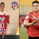 James Rodríguez posó con la camiseta de Junior.