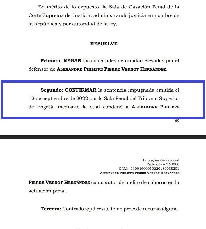 Corte Suprema ratificó condena al abogado Alex Vernot.