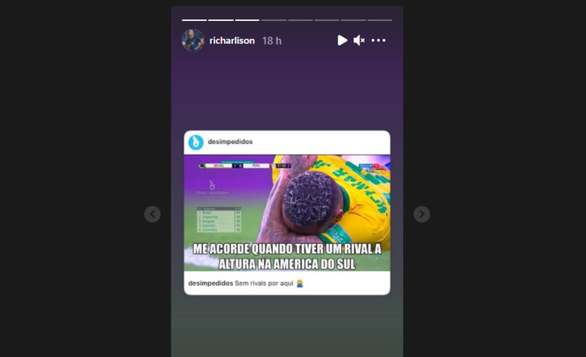 La polémica imagen de Richarlison en redes sociales