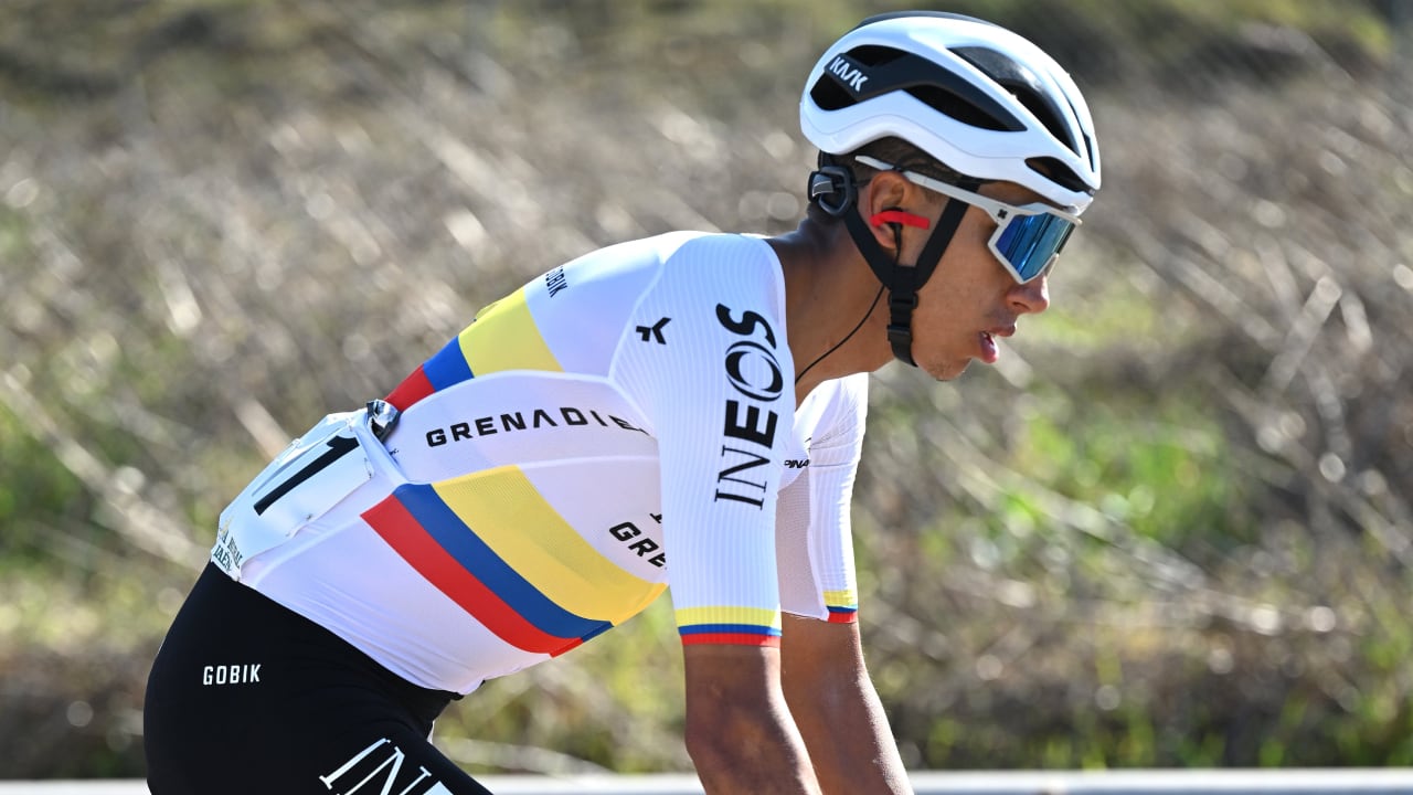 Egan Bernal estaba estrenando su camiseta tricolor como campeón nacional de ruta
