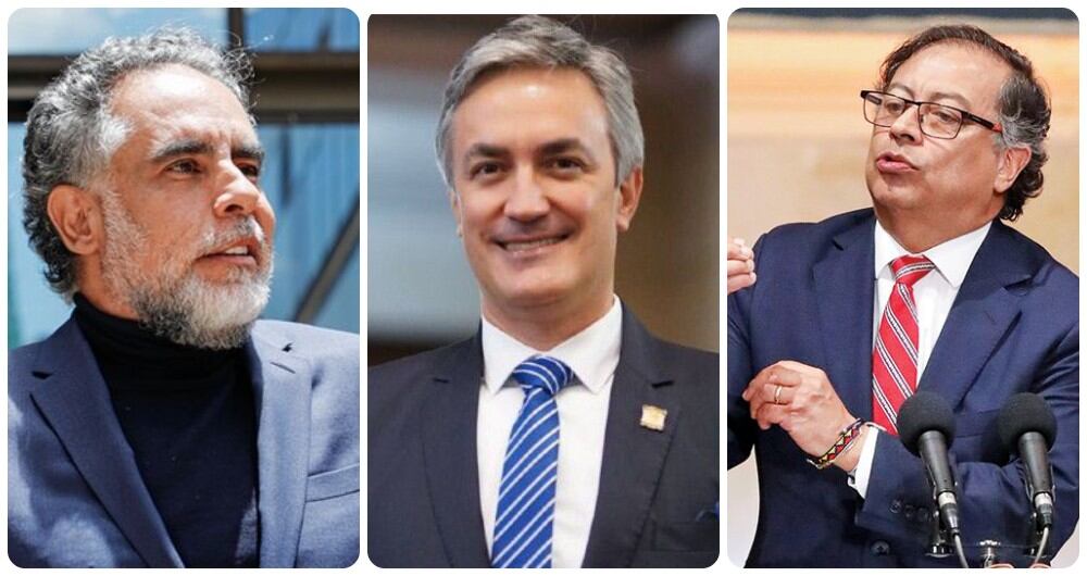 Armando Benedetti, Christian Garcés y Gustavo Petro.