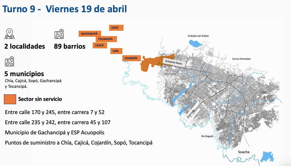Restricción agua Bogotá