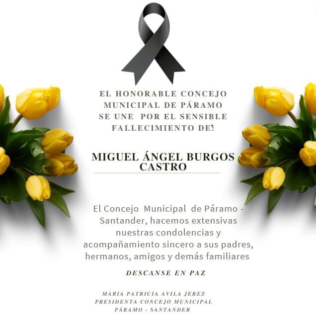 El concejo de El Páramo lamentó el fallecimiento del joven.