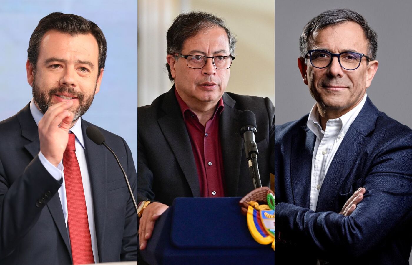 Carlos Fernando galán, candidato a la alcaldía de Bogotá, Gustavo Petro y el general Jorge Luis Vargas.
