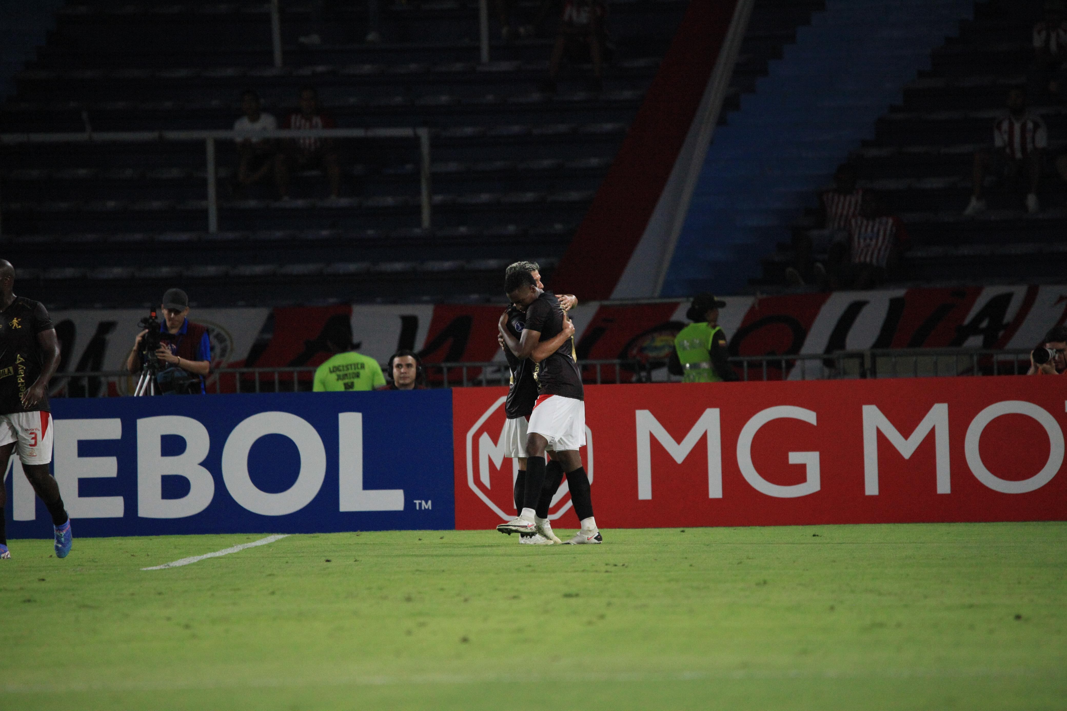 Celebración de América, en Barranquilla, ante Junior por Sudamericana.